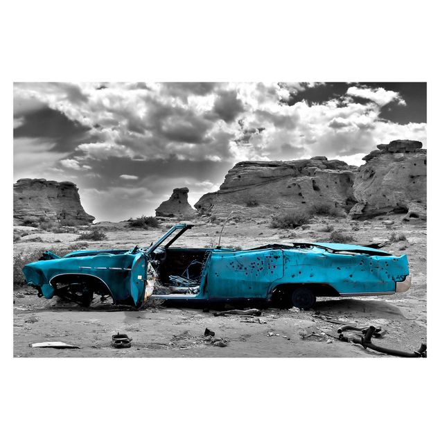 Fotobehang Turquoise Cadillac