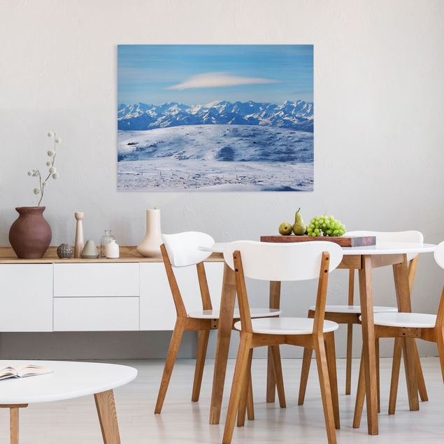 Canvas schilderijen Snowy Mountain Landscape