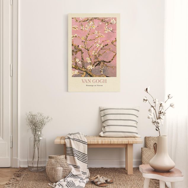 Natuurlijk canvas schilderijen Vincent van Gogh - Almond Blossom In Pink - Museum Edition