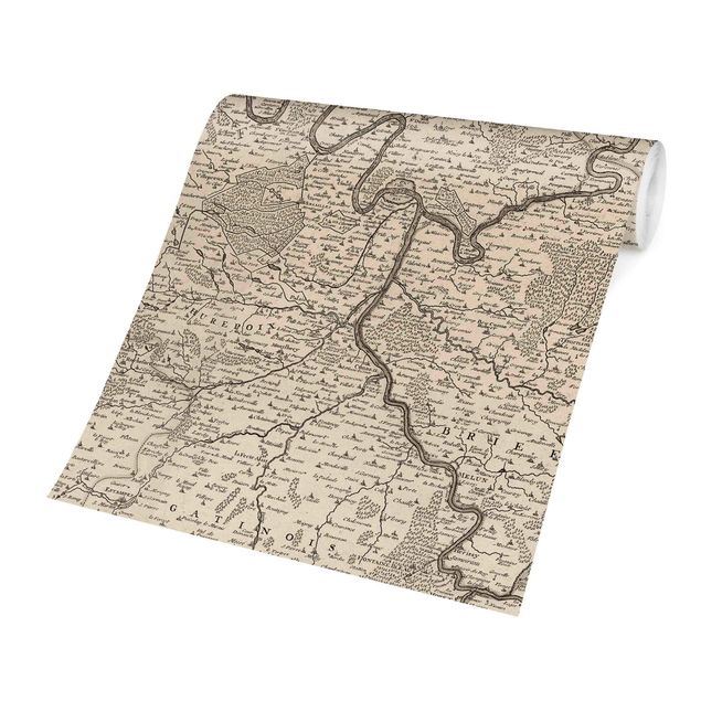 Fotobehang Vintage Map France