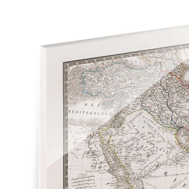 Glasschilderijen Vintage Map In The Middle East