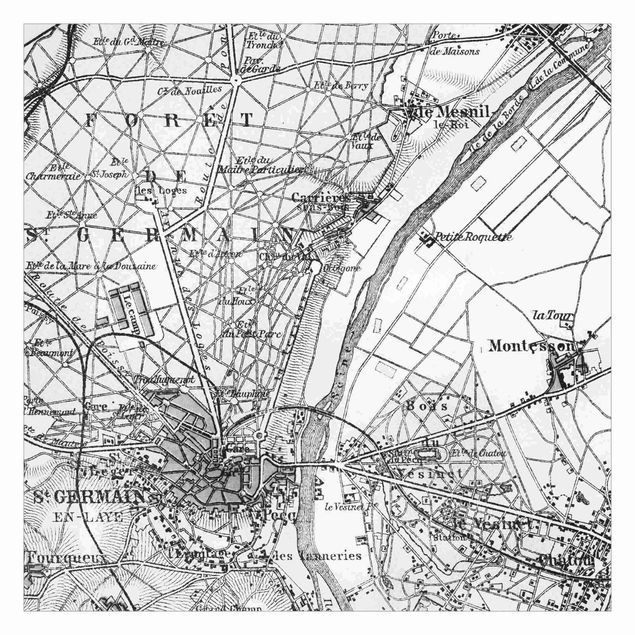 Fotobehang Vintage Map St Germain Paris