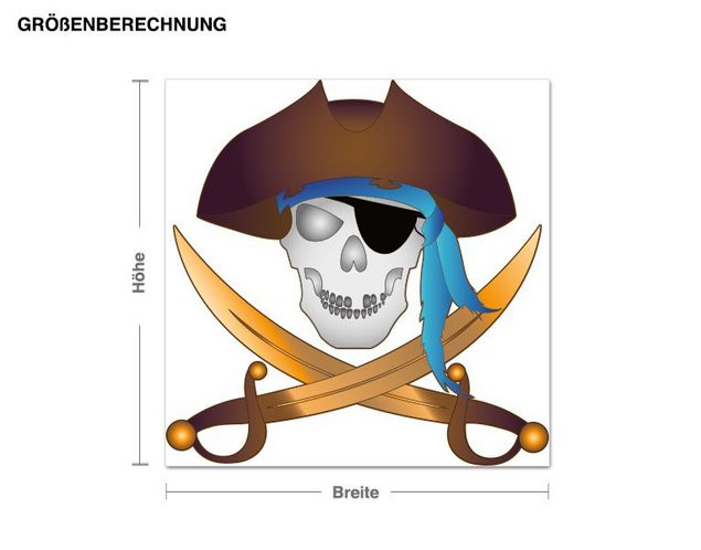 Muurstickers piraten Caution! Pirates