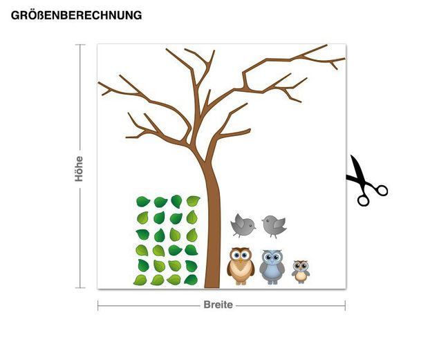 Muurstickers bosdieren Noble Owl On Tree