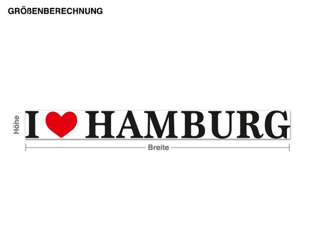 Muurstickers Duitsland I Love Hamburg