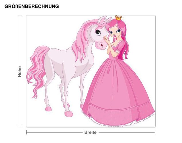Muurstickers prinses Princess And Her Horse
