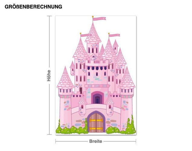 Muurstickers prinses Pink Fairytale Castle