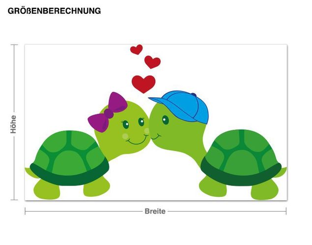 Muurstickers dieren Turtles In Love