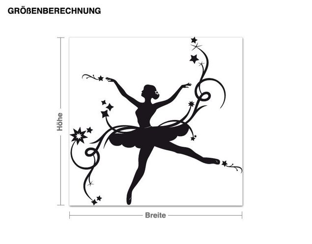 Muurstickers danseres Leaping Ballerina