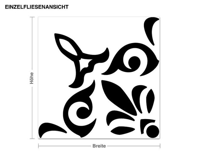 Muurstickers ornament Tile Sticker Baroque Corner Pattern (24 Pieces)