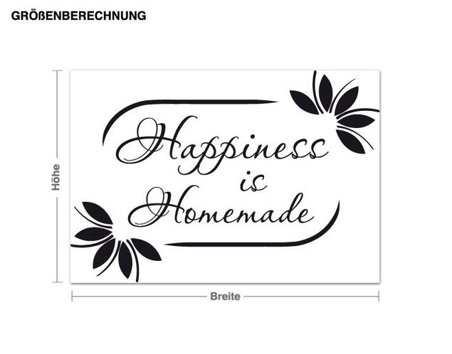 Muurstickers spreuken en quotes Floral Happiness is Homemade