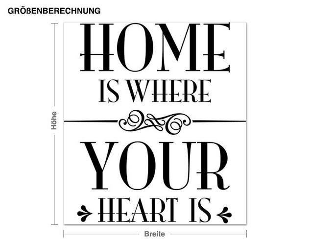 Muurstickers familie Home is where your heart is