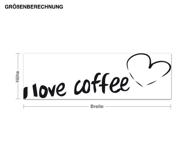 Muurstickers koffie I love coffee with Heart