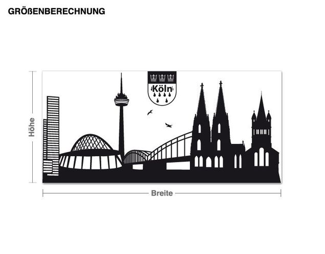 Muurstickers Duitsland Cologne Skyline
