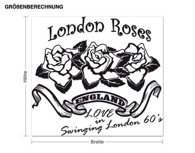 Muurstickers Londen London Roses