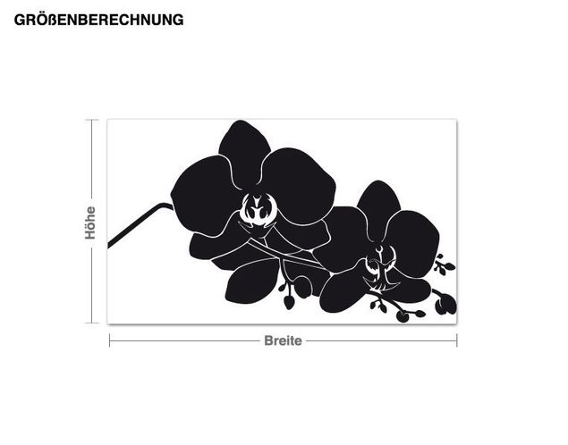 Muurstickers orchidee Orchid twig Silhouette