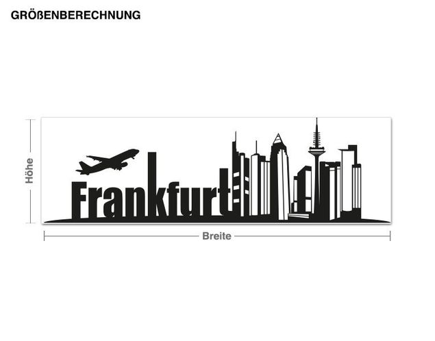 Muurstickers métropole Skyline Frankfurt