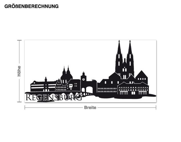Muurstickers métropole Skyline Regensburg
