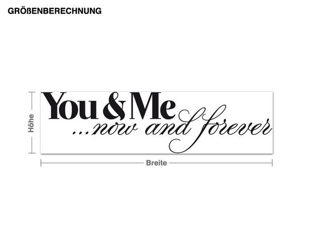 Muurstickers spreuken en quotes You & Me now and forever