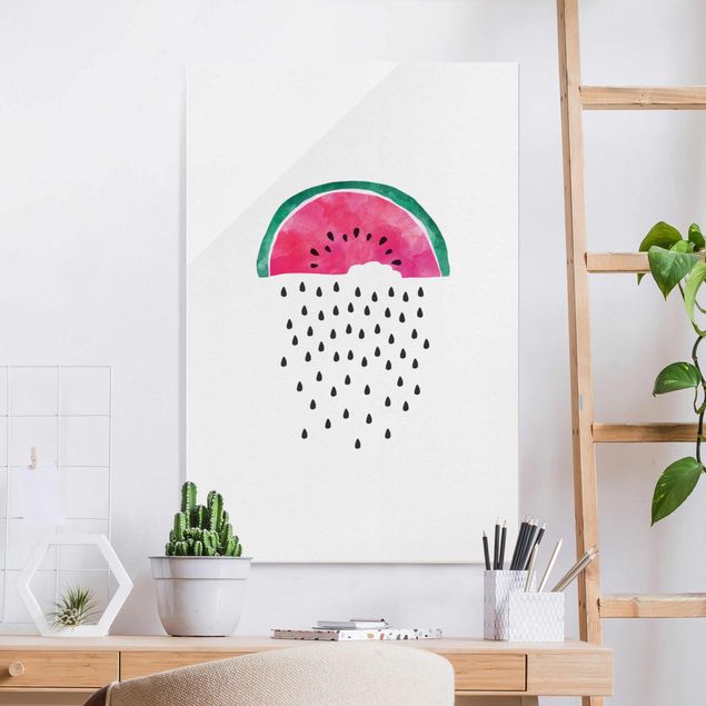 Glas Magnetboard Watermelon Rain