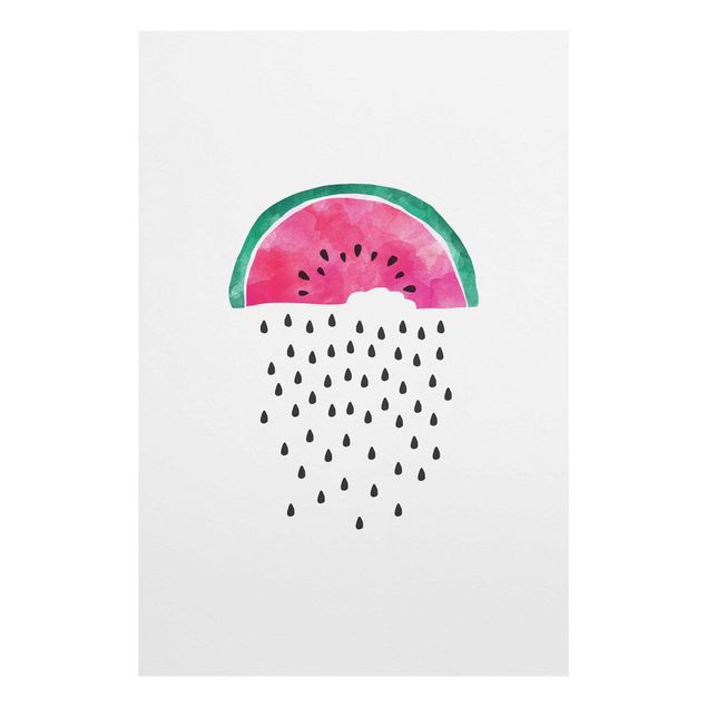Glasschilderijen Watermelon Rain