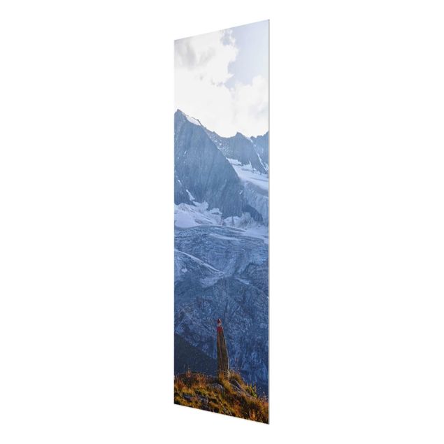 Glasschilderijen Marked Path In The Alps