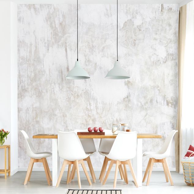 Fotobehang White Shabby Concrete Wall Painted