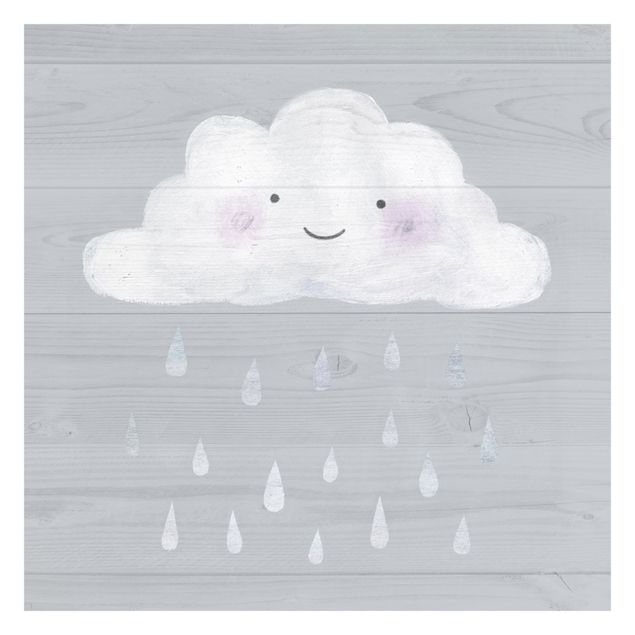 Fotobehang Cloud With Silver Raindrops
