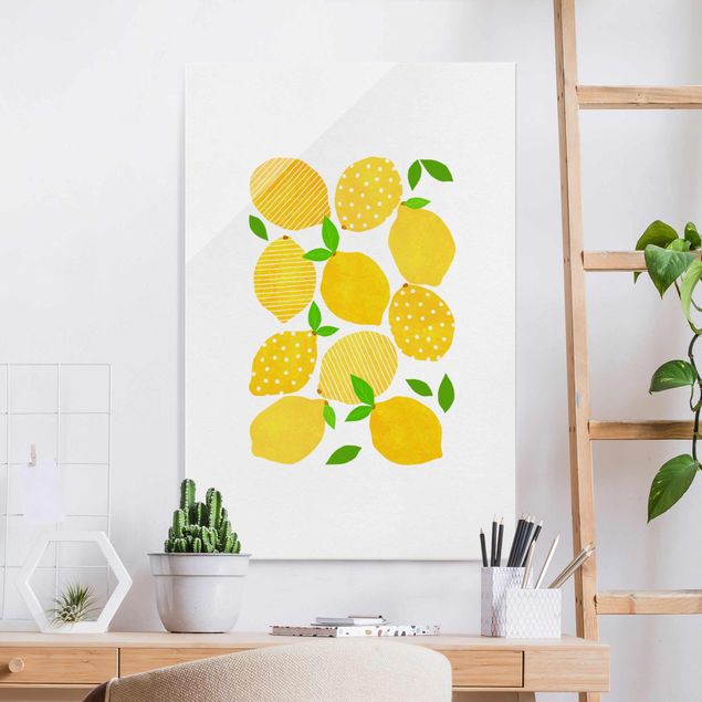 Glas Magnettafel Lemon With Dots