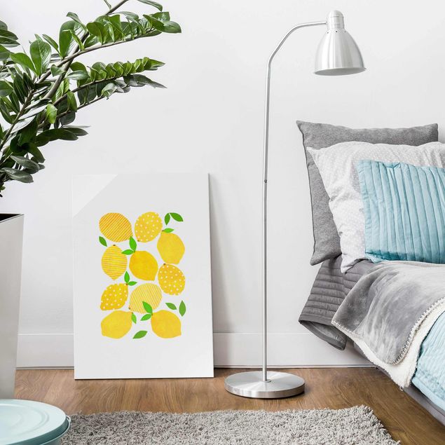 Glasschilderijen Lemon With Dots