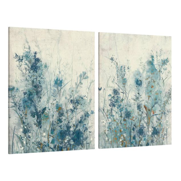 Canvas schilderijen - 2-delig  Blue Spring Meadow Set I