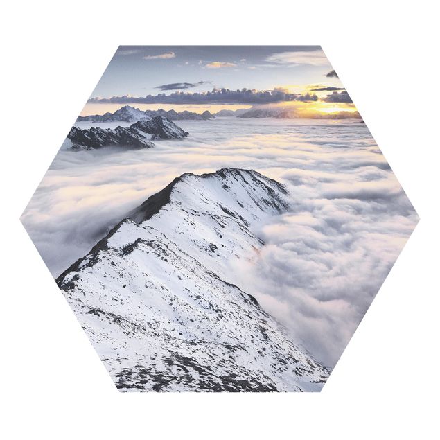 Hexagons Forex schilderijen View Of Clouds And Mountains