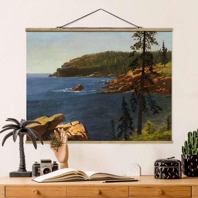 Stoffen schilderij met posterlijst Albert Bierstadt - California Coast