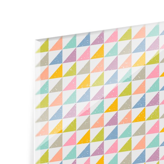 Spatscherm keuken Geometrical Pattern With Triangles Colourful