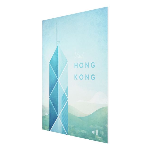 Aluminium Dibond schilderijen Travel Poster - Hong Kong