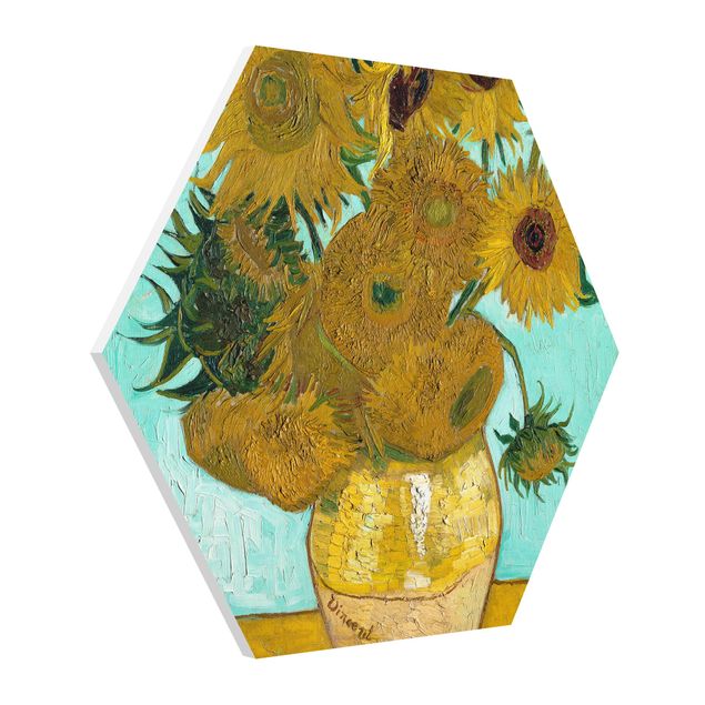 Hexagons Forex schilderijen Vincent van Gogh - Sunflowers
