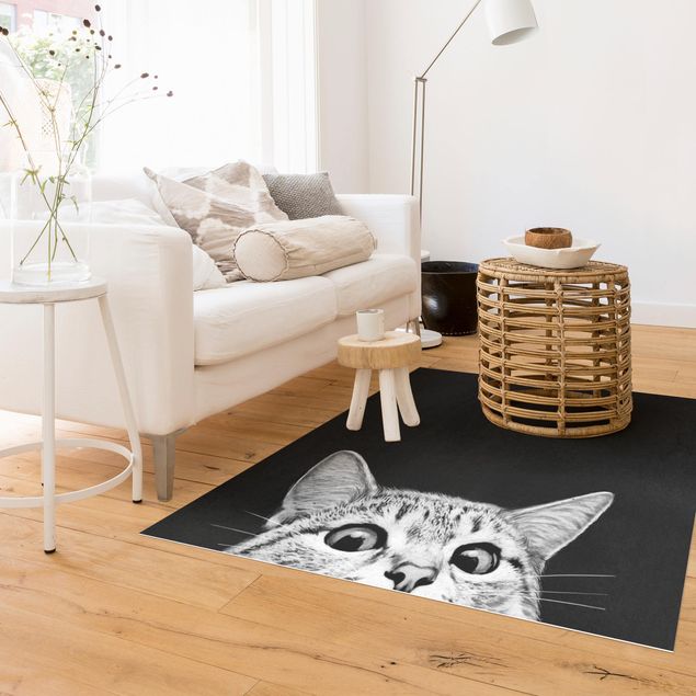 buiten vloerkleed Illustration Cat Black And White Drawing