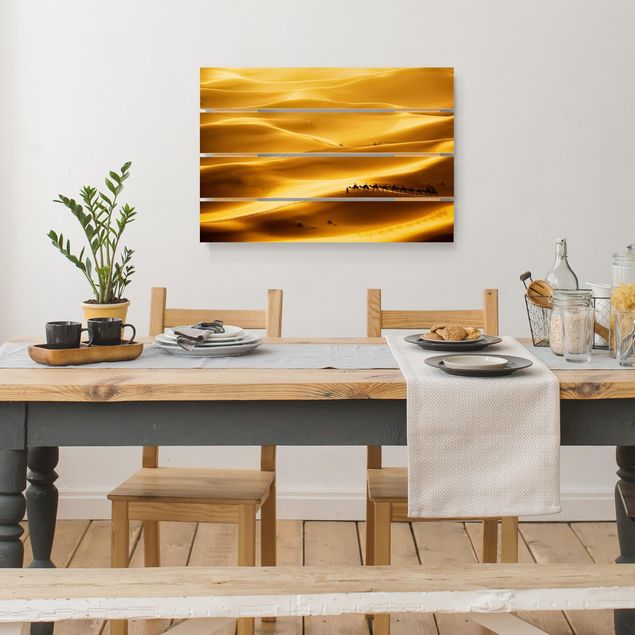 Houten schilderijen op plank Golden Dunes