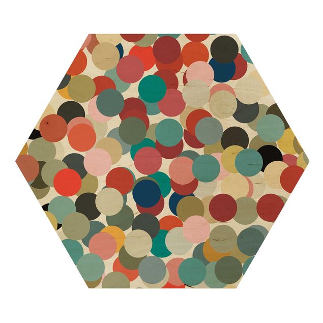 Hexagons houten schilderijen Confetti
