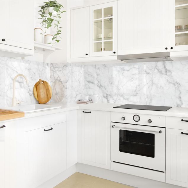 Achterwand voor keuken steenlook Bianco Carrara