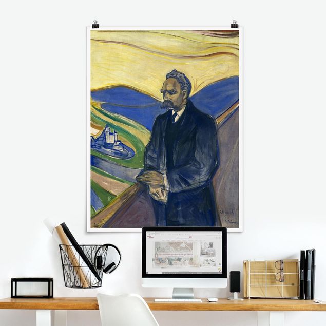 Posters Edvard Munch - Portrait of Friedrich Nietzsche