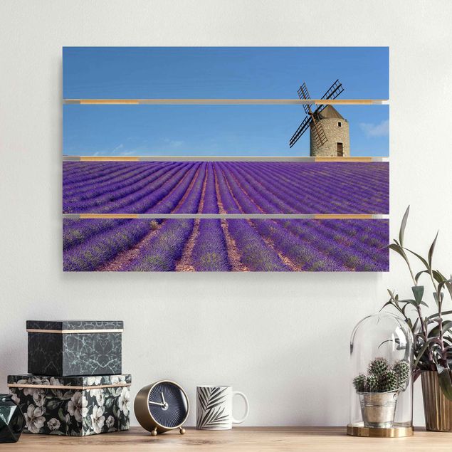 Houten schilderijen op plank Lavender Scent In The Provence