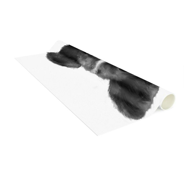 grote vloerkleden Illustration Dog Border Collie Black And White Painting