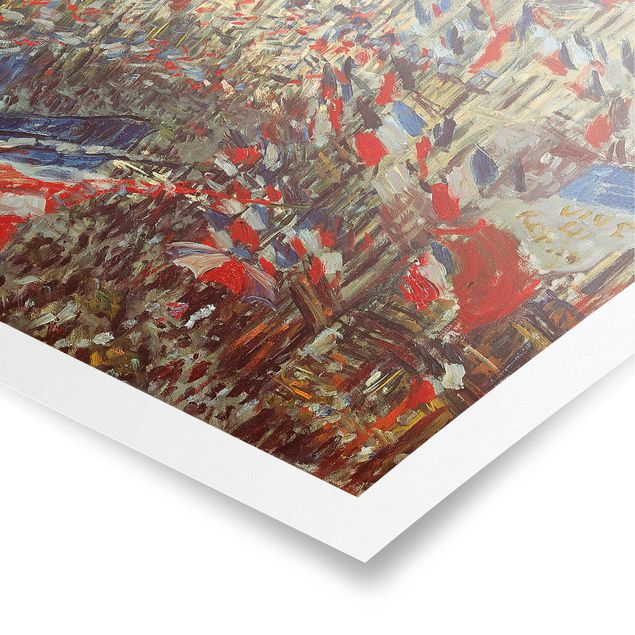 Posters Claude Monet - The Rue Montorgueil with Flags
