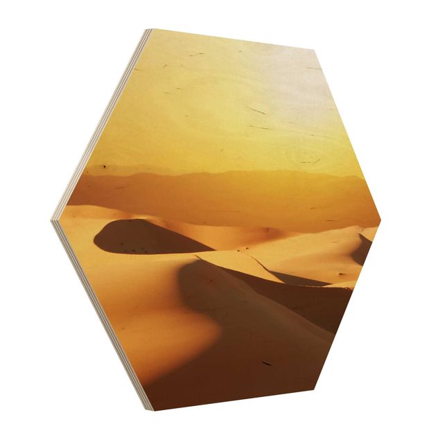 Hexagons houten schilderijen The Saudi Arabian Desert