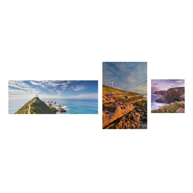 Canvas schilderijen - 3-delig Lighthouse collage