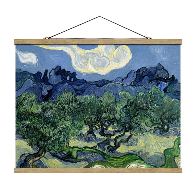 Stoffen schilderij met posterlijst Vincent Van Gogh - Olive Trees