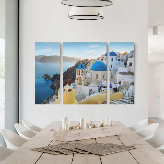 Canvas schilderijen - 3-delig Santorini