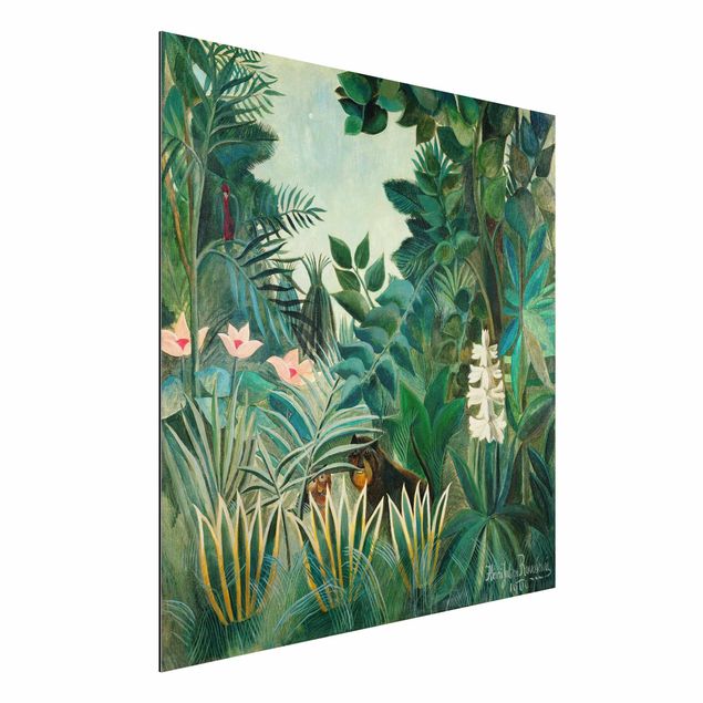 Aluminium Dibond schilderijen Henri Rousseau - The Equatorial Jungle