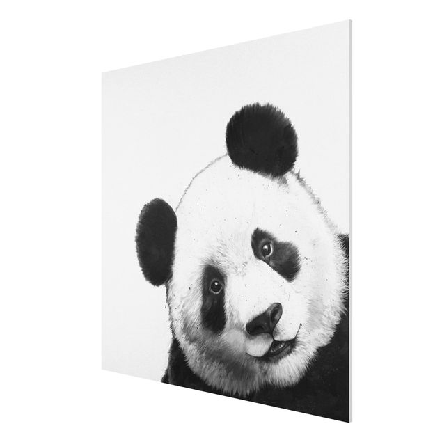 Forex schilderijen Illustration Panda Black And White Drawing